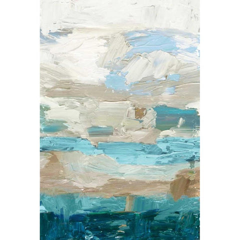 Soft Shore White Modern Wood Framed Art Print by Reeves, Tom