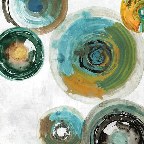 Spirals I Black Modern Wood Framed Art Print with Double Matting by Reeves, Tom
