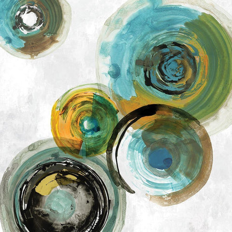 Spirals III Black Modern Wood Framed Art Print with Double Matting by Reeves, Tom