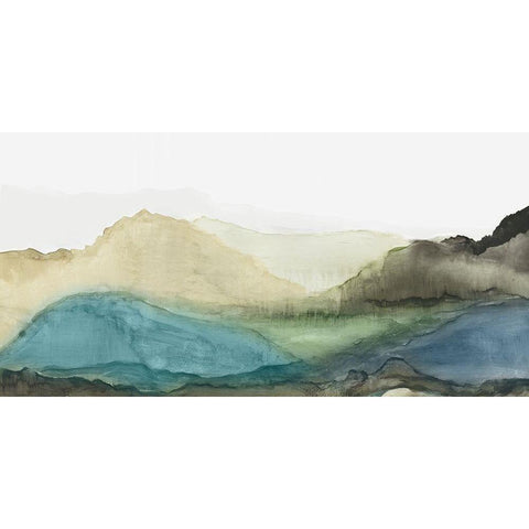 Valley I Black Modern Wood Framed Art Print with Double Matting by Reeves, Tom