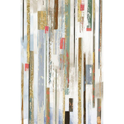 Linear Lines Black Modern Wood Framed Art Print with Double Matting by Reeves, Tom
