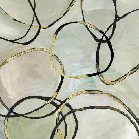 Infinity Rings II Black Ornate Wood Framed Art Print with Double Matting by Reeves, Tom