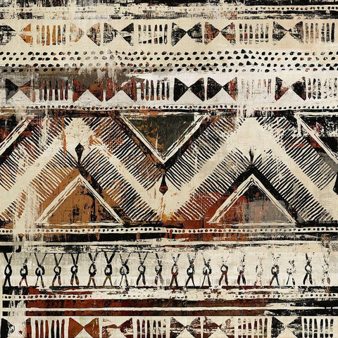 African Patterning II  Black Ornate Wood Framed Art Print with Double Matting by Reeves, Tom