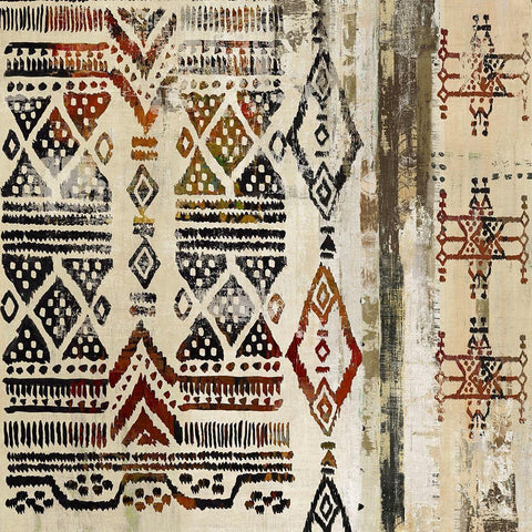 African Patterning III  White Modern Wood Framed Art Print by Reeves, Tom