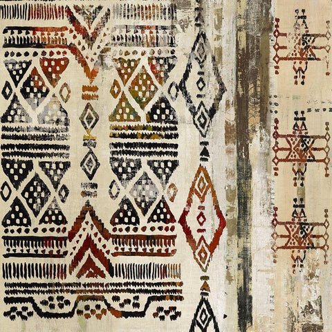 African Patterning III  Black Ornate Wood Framed Art Print with Double Matting by Reeves, Tom