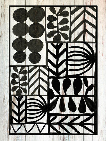 Botanic Print White Modern Wood Framed Art Print with Double Matting by Reeves, Tom