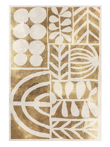 Botanic Print Beige Black Ornate Wood Framed Art Print with Double Matting by Reeves, Tom