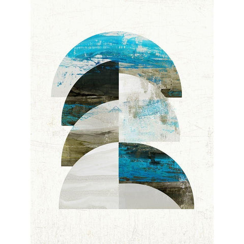 Geometric Tide I Black Modern Wood Framed Art Print with Double Matting by Reeves, Tom