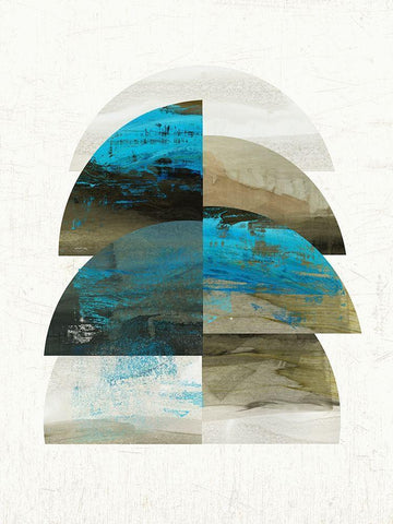 Geometric Tide II White Modern Wood Framed Art Print with Double Matting by Reeves, Tom