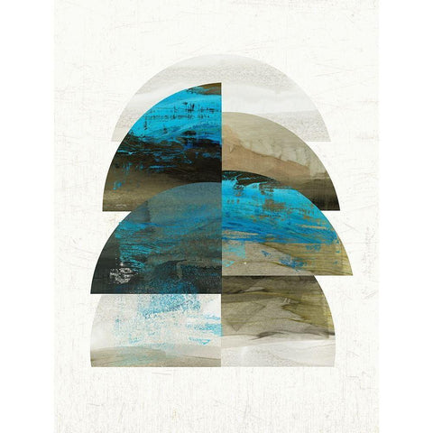 Geometric Tide II Black Modern Wood Framed Art Print by Reeves, Tom