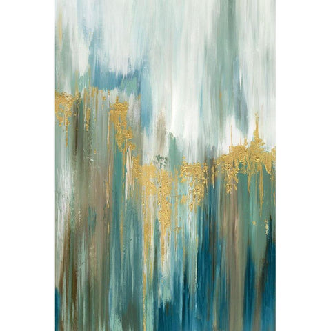 Misty Drip II Black Modern Wood Framed Art Print by Reeves, Tom
