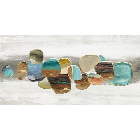Glided Stones I  White Modern Wood Framed Art Print by Reeves, Tom
