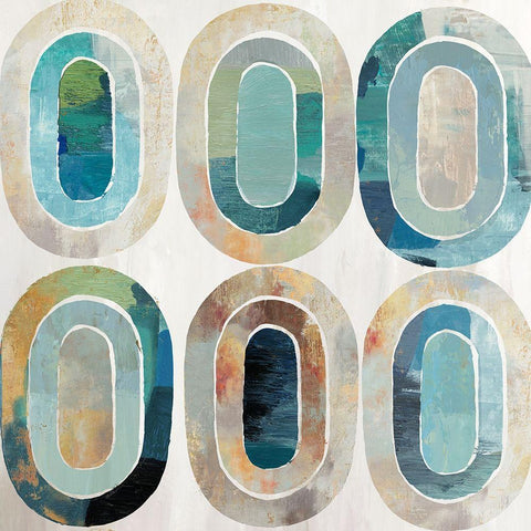 Concentric Emotion III White Modern Wood Framed Art Print with Double Matting by Reeves, Tom