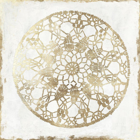 Gilded Star I Black Ornate Wood Framed Art Print with Double Matting by Reeves, Tom