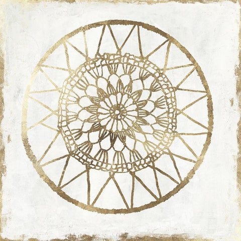 Gilded Star II White Modern Wood Framed Art Print with Double Matting by Reeves, Tom