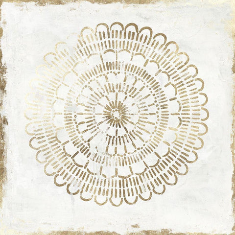 Gilded Star III White Modern Wood Framed Art Print with Double Matting by Reeves, Tom