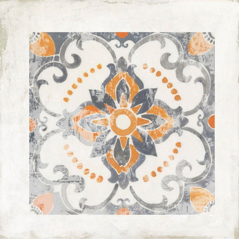 Morrocan Coral II Black Ornate Wood Framed Art Print with Double Matting by Reeves, Tom