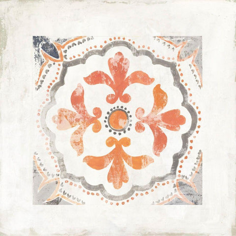 Morrocan Coral III White Modern Wood Framed Art Print by Reeves, Tom