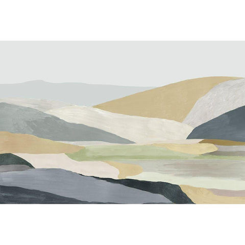 Warm Hills I Black Modern Wood Framed Art Print by Reeves, Tom