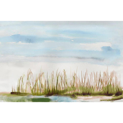 Watercolor Landscape White Modern Wood Framed Art Print by Reeves, Tom