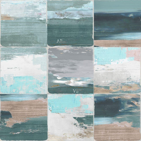 Rustic Mosaic White Modern Wood Framed Art Print with Double Matting by Reeves, Tom