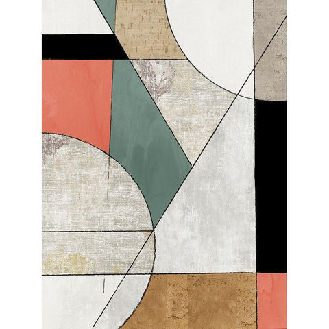 Folding Together II Black Modern Wood Framed Art Print by Reeves, Tom