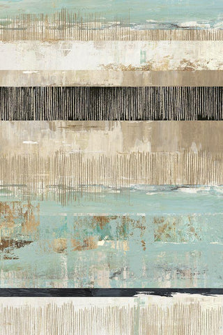 Celadon Dreams II White Modern Wood Framed Art Print with Double Matting by Reeves, Tom