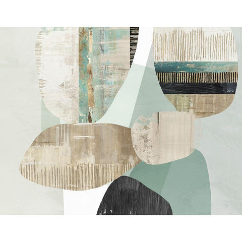 Mixed Celadon  White Modern Wood Framed Art Print by Reeves, Tom