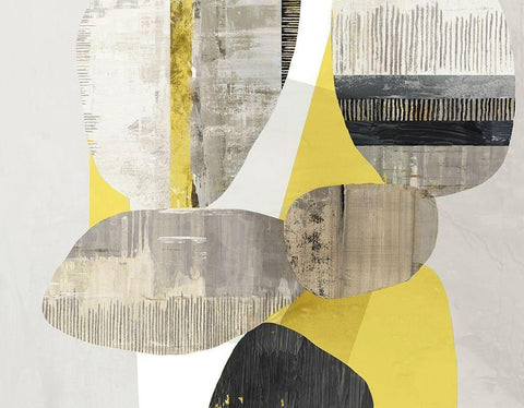 Mixed Celadon Yellow Version Black Ornate Wood Framed Art Print with Double Matting by Reeves, Tom