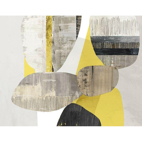 Mixed Celadon Yellow Version Black Modern Wood Framed Art Print with Double Matting by Reeves, Tom