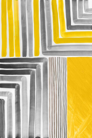 Yellow Mikado I Black Ornate Wood Framed Art Print with Double Matting by Reeves, Tom
