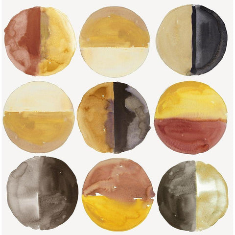 Align Dots I Black Modern Wood Framed Art Print with Double Matting by Reeves, Tom