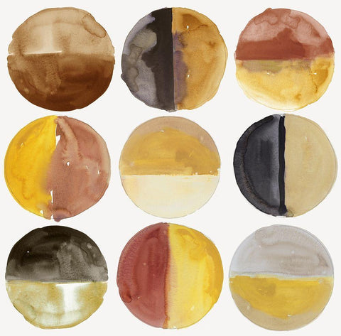 Align Dots II White Modern Wood Framed Art Print with Double Matting by Reeves, Tom