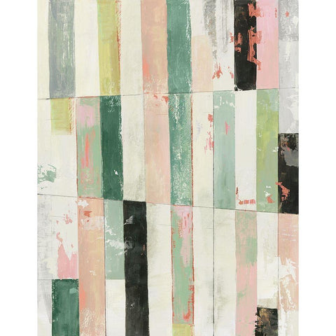 Playful Stripes II Black Modern Wood Framed Art Print with Double Matting by Reeves, Tom