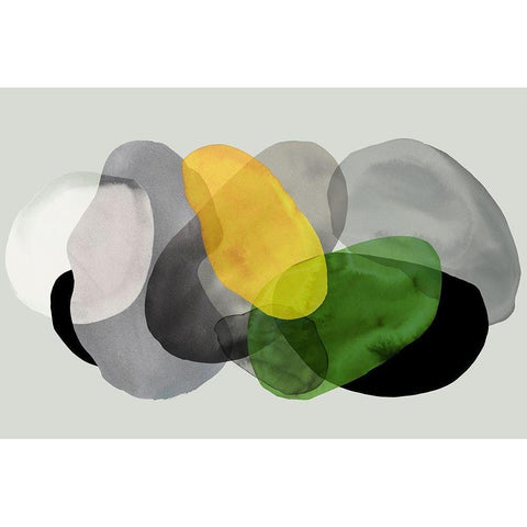 Green Overlay I  White Modern Wood Framed Art Print by Reeves, Tom