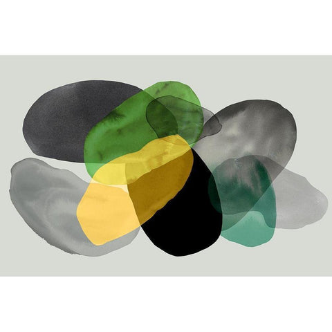 Green Overlay II Black Modern Wood Framed Art Print by Reeves, Tom