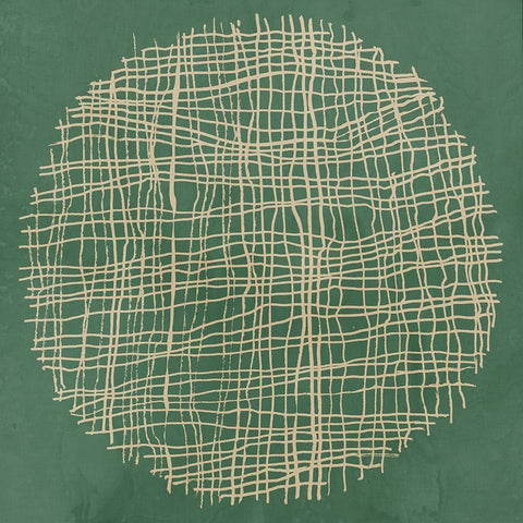 Green Weave II Black Modern Wood Framed Art Print with Double Matting by Reeves, Tom