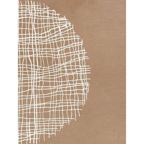 Basket Weave Circle II Black Modern Wood Framed Art Print with Double Matting by Reeves, Tom