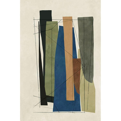 Sync II White Modern Wood Framed Art Print by Reeves, Tom