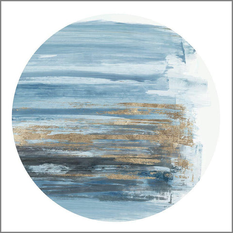 New Blue II White Modern Wood Framed Art Print with Double Matting by Reeves, Tom