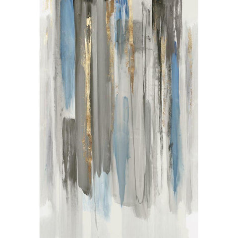 Blue Abstract Lines I  White Modern Wood Framed Art Print by Reeves, Tom
