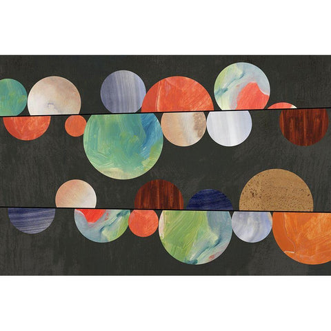 Rainbow Marbles  Gold Ornate Wood Framed Art Print with Double Matting by Reeves, Tom
