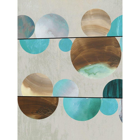 Blue Marbles I  Black Modern Wood Framed Art Print with Double Matting by Reeves, Tom