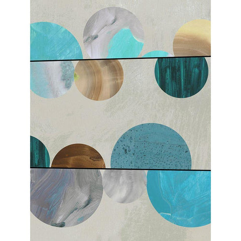 Blue Marbles II  Gold Ornate Wood Framed Art Print with Double Matting by Reeves, Tom