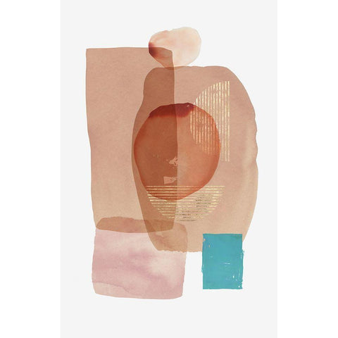 Pink Colour Blocks I  Black Modern Wood Framed Art Print by Reeves, Tom