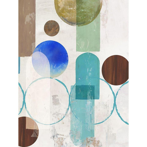 Blue Pieces Togehter II  Black Modern Wood Framed Art Print by Reeves, Tom