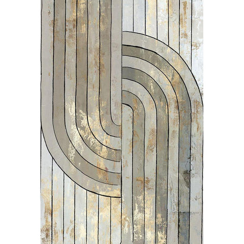 Art Deco Geo I  Black Modern Wood Framed Art Print by Reeves, Tom