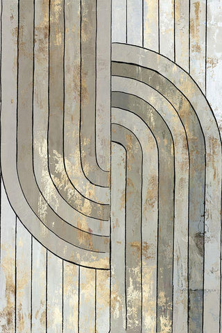 Art Deco Geo I  White Modern Wood Framed Art Print with Double Matting by Reeves, Tom