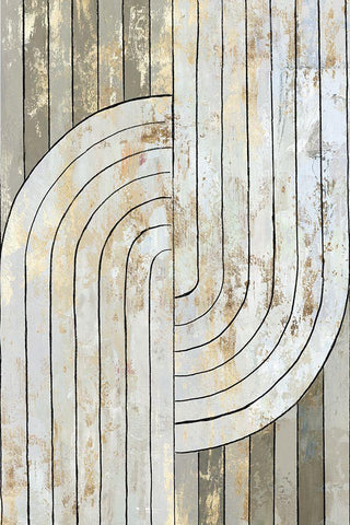Art Deco Geo II  White Modern Wood Framed Art Print with Double Matting by Reeves, Tom