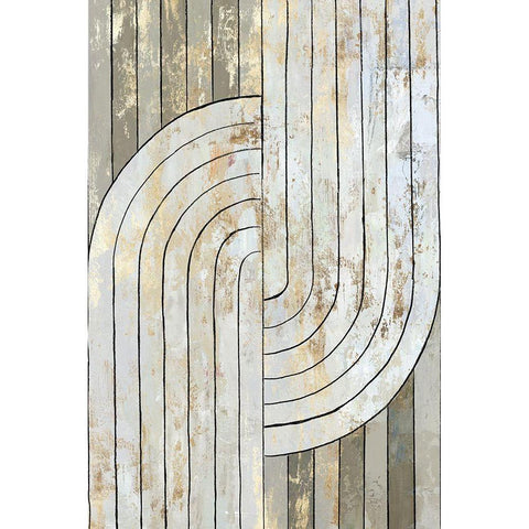 Art Deco Geo II  Black Modern Wood Framed Art Print with Double Matting by Reeves, Tom
